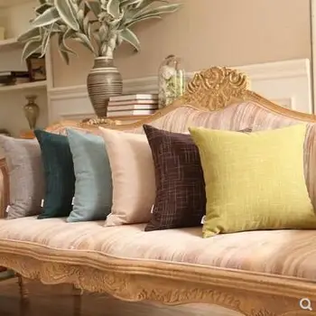 Paprasta vientisos spalvos lininis užvalkalas gyvenamasis kambarys sofos pagalvėlė padengti naktiniai didelės pagalvėlės dangtis