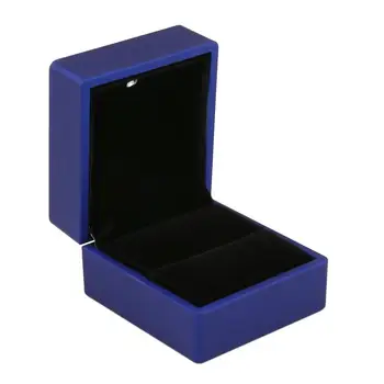Papuošalų Dėžutė LED Apšviesta Auskarai Žiedą Dovanų Dėžutė Vestuvių Žiedas, Papuošalų Ekranas Papuošalų Organizatorius Saugojimo Dalyvavimo Juoda/Mėlyna