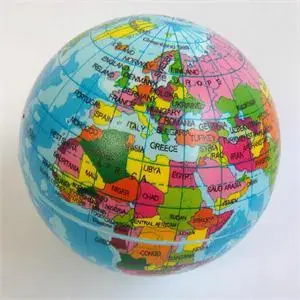 Pasaulio Paramos Bouncy Kamuolys Geografijos Atlasas Žaislas Žemėlapis Putų Žemės Rutulio Streso 7cm - 2.76 colių.