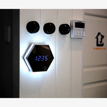 Patvarus Daugiafunkcinis Skaitmeninis LED Stalo Laikrodžiai Veidrodėliai Skaitmeninis Displėjus, Elektrinius žadintuvus Šviesą skleidžiantys