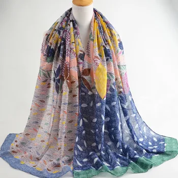 Pavasario Šalikai britų stiliaus,spalvinga lapų spausdinimo skara,Musulmonišką hidžabą,skara wrap,viskozė skara,šalikai,galvos uždangalą,cape