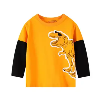 Pavasarį ir rudenį, vaikų drabužiai berniukas t-shirt dinozaurų nauji apvalios kaklo megztinis animacinių filmų dinozaurų kūdikiui ilgomis rankovėmis vaikų