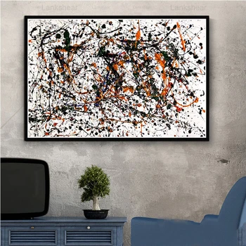Paveikslai, Meno Jackson Pollock Abstrakčios Drobės Tapybos Psichodelinio Modulinės Plakatai ir Spausdinamos Nuotraukos Kambarį Apdaila