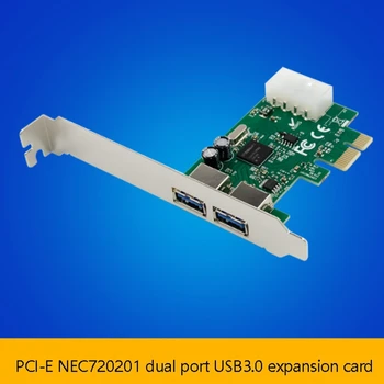 PCI-E NEC720200 Dual Port USB 3.0 Super Didelio Greičio Šilumos Kontrolės Expansion Card TIPO Kortelės Adapteris PC