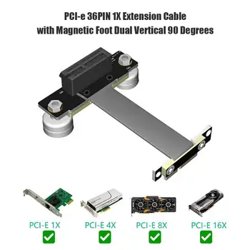 PCI Express 36PIN 1X Lankstus Kabelis su Auksu Jungtis, Dviguba Vertikali 90 Laipsnių Pratęsimo Kabelis 1U 2U ATX BTX