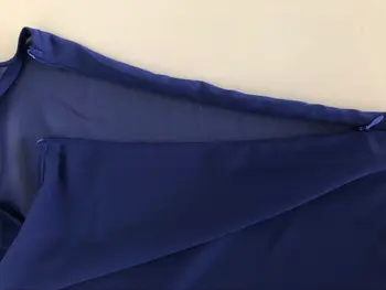 Plius Dydis 4XL 5XL Palaidinės Moterims Kratinys Dvigubo Sluoksnio Viršūnės Atsitiktinis Batwing Tunika 2020 Metų Vasaros Didelio Dydžio Šifono Blue Marškinėliai