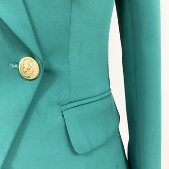 Plius dydis moterų kostiumas striukė, aukštos kokybės 2020 naujas metalo dvieiliai slim ponios švarkas Profesinės biuro paltą Moteris