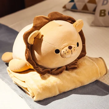 Pliušinis žaislas įdaryti lėlės animacinių filmų gyvūnų pagalvė, antklodė, pagalvėlė su lion vienaragis kiaulių office poilsio, miego mergina gimtadienio dovana 1pc