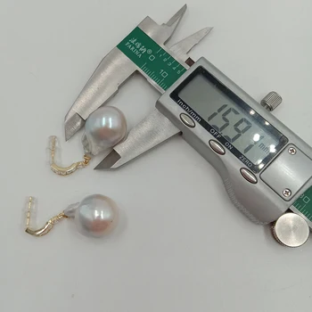Pobūdžio gėlavandenių baltųjų perlų auskarai su 925 sidabro kablys -- AAA balto Perlo auskaru,14-18 mm big baroko perlo auskaru