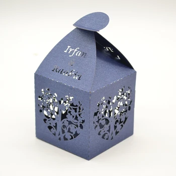 Popieriaus langelį, dovanų dėžutėje širdies formos pjovimas lazeriu vestuvių naudai, dovanų dėžutėje