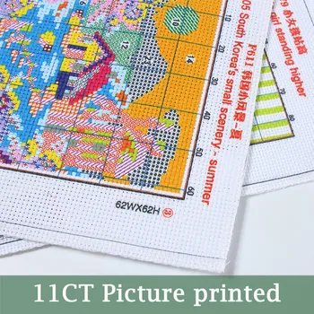 Poppys Atspausdinta Drobė DMC Skaičiuojamas Kinijos Kryželiu Rinkiniai spausdinti kryželiu Siuvinėjimo rinkinys Rankdarbiams 