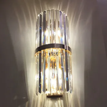Prabanga fojė gyvenimo Amerikos sienų apšvietimo šviestuvo laikiklis žibinto šiaurės šalių šiuolaikinio stiklo kristalų modernus aukso sienų apšvietimo lempos sconce