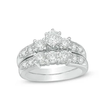 Prabanga geometrinis turas cirkonis žiedas nustatyti tauriųjų temperamento moteris romantiškas vestuvių papuošalai pokylių žavesio papuošalai dovana