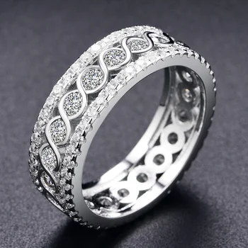 Prabanga spalvotų mados geometrinis moterų populiarus cirkonis žiedas mergina Valentino dienos dovana, papuošalai išskirtinį didmeninės