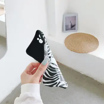 Prabangus leopardas spausdinti zebra-spausdinimo silikono mobiliojo telefono atveju iphone, 11 Pro Max X XR XS MAX SE 2020 7 8 plius minkštas paties indo dangtelį