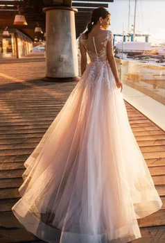 Princesė Vestuvių Suknelė Samtelis Kaklo Nėriniai su Appliqued Valymo Traukinio Tiulio Vestuvių Suknelė Nuotakos Suknelė Vestidos De Novia 2020 m.