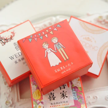 Pritaikyti bet kokio teksto kalba šokolado turėtojas saldainių dėžutės vestuvių grįžti dovanos custom naudai langelį svečių