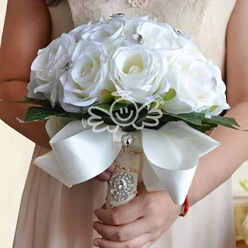 REDJCK Europos Stiliaus Vestuvių Gėlių Puokštė Nuotaka Valdos Gėlių Šilko Rožė Dirbtinės Gėlės Bridesmaid, Nuotakos Puokštė Gėlių