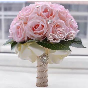 REDJCK Europos Stiliaus Vestuvių Gėlių Puokštė Nuotaka Valdos Gėlių Šilko Rožė Dirbtinės Gėlės Bridesmaid, Nuotakos Puokštė Gėlių