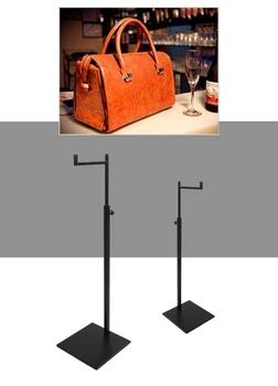 Reguliuojamas Nerūdijančio plieno krepšys, stovas, rankinės ekrano stovas, krepšys, stovas prop paroda turėtojas, juoda kepimo dažus maišo stovas B1-7