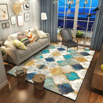 Retro Amerikos geometrinis etninių Maroko stiliaus miegamojo duris lentelė kilimėlis kambarį kristalų aksomo sofa-lova, grindų apdaila kilimėlis