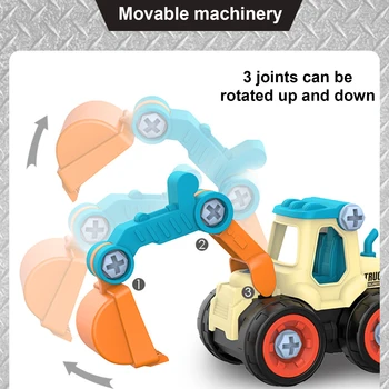 Riešutų Išardymas Pakrovimo, Iškrovimo Inžinerijos Sunkvežimių Ekskavatorių Buldozerių Vaikai Varžtas Berniukai Kūrybos Įrankis Švietimo Žaislai Automobilio Modelį