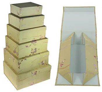 Rinkinio dėžės iš taftos su siuvinėjimo 6 vnt., 35*31*15 cm