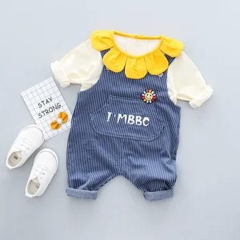 Rudenį 2018 Karšto pardavimo baby berniukas ir mergaitė drabužių Mados spausdinimo T-marškinėliai+kelnės+hat 3pcs/set naujagimių bamblys baby girl drabužių rinkinys