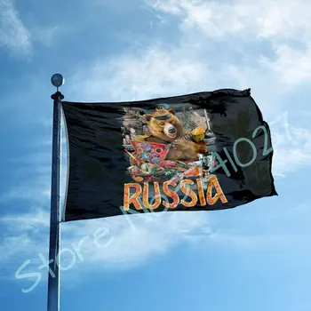 Rusijoje Lokys vėliavos custom vienoje pusėje rusijos Vėliava su naujo dizaino poliesteris 3x5ft užsakymą hobis vėliavos banner