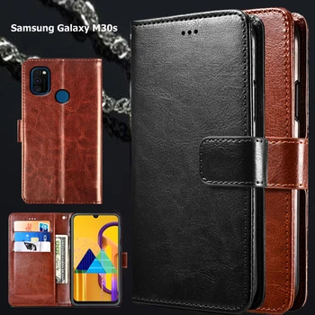 Samsung Galaxy M30s Flip Phone Cover For Samsung M30s SM-M307F/DS SM-M307FN/DS Atveju Coque Funda Odos Piniginės 