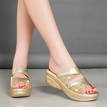 Sandalai moteriška vasaros drabužių mados 2020 naujas storio apačioje tortas pleištai su ponios laukinių žuvų burna sandalai motina batai