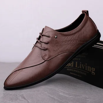 Sapatos vyrų odos laisvalaikio casuales pardavimo žmogaus de zapatos black Mens cuero informales batų mados, vyrai sporto pavasario sapato