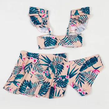 Seksualus Bikini 2020 Plisuotos Bandeau maudymosi kostiumėlį Moterų maudymosi Kostiumėliai Moterims 3 Gabalas Bikini Komplektas Bather Plaukimo Paplūdimio Maudymosi Kostiumas