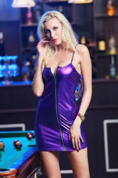 Seksualus, Moterų Erotinis Suknelė Dirbtiniais Odos Moteriška Zip Klubas Dėvėti Šalies Drabužių Fetišas Nelaisvėje Kostiumai