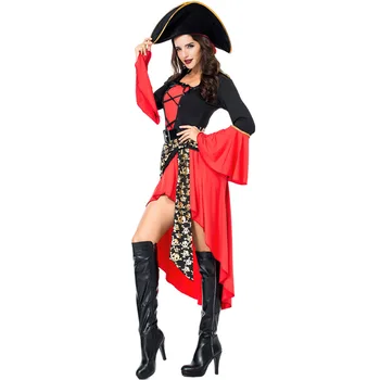 Seksualus suaugusi Karibų Piratų kostiumai Helovyno Karnavalas Šalies Piratų Kapitonas Cosplay Suknelė