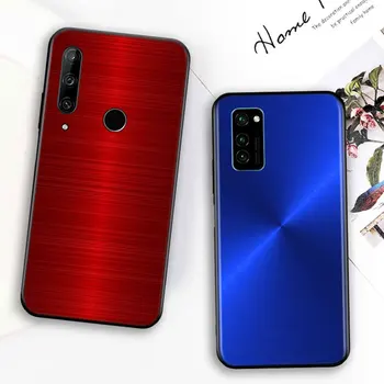 Silikono Padengti Raudona Mėlyna Šlifuoto Metalo Huawei Honor 7C, 7A 7S 8 8A 8X 8C 8S. 2019 m. 2020 m. 9 lite 9X Pro Black Telefono dėklas