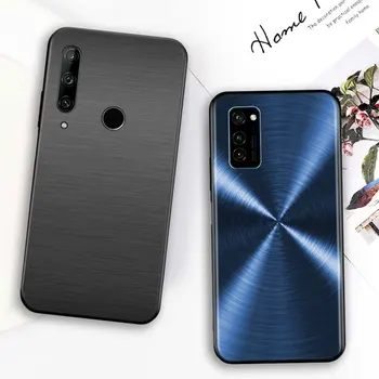 Silikono Padengti Raudona Mėlyna Šlifuoto Metalo Huawei Honor 7C, 7A 7S 8 8A 8X 8C 8S. 2019 m. 2020 m. 9 lite 9X Pro Black Telefono dėklas