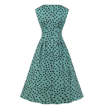 SISHION Polka Dot 2021 Naujas Moterų Vasaros Suknelė VD1561 Rankovių Žalia Elegantiška Vintage Stiliaus 