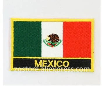 Siuvinėjimo Pleistrai Nacionalinės vėliavos Meksikos Vėliava Lopai, Geležies 8.0x5.0cm Užsakymą Lopai
