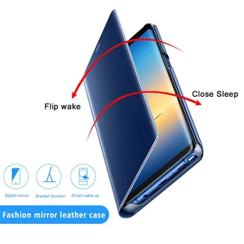 Smart Veidrodis Telefoną Atveju Huawei P40 30 P20 Mate 30 Pro Lite Garbę 10 9 8 Lite Peržiūrėti 20 8X 9i P Smart 2019 Nova 3 3i 2i Dangtis