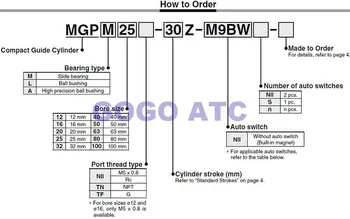 SMC tipas Kompaktiškas Vadovas Cilindras Su Oro Pagalve MGPL32-100 Rutulio Praėjimo MGP MGPL serija nauja plona lazdele cilindrų MGPL-32X100