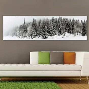 Sninga dekoracijos, plakatų ir grafikos miškų Kraštovaizdžio drobės tapybos sienos nuotraukas kambarį Frameless spausdinti