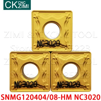 SNMG120404-HM NC3020 SNMG120408-HM NC3020 CNC Karbido Tekinimo Įdėklai CNC Tools Išorės medienos Tekinimo Įrankiai SNMG HM Plieno