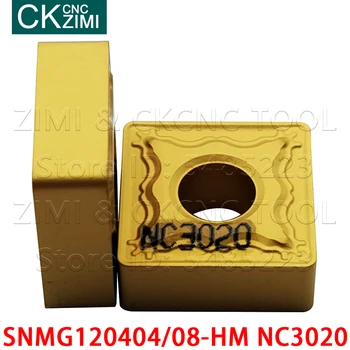 SNMG120404-HM NC3020 SNMG120408-HM NC3020 CNC Karbido Tekinimo Įdėklai CNC Tools Išorės medienos Tekinimo Įrankiai SNMG HM Plieno