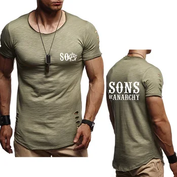 SOA Sons of anarchy vaikas Mados SAMCRO Print T-Shirt moterims, Mados Hip-Hop trumpas rankovės Medvilnės Atsitiktinis Mens Tee Marškinėliai