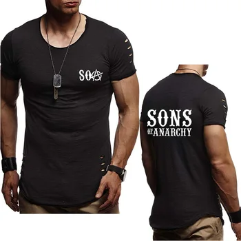 SOA Sons of anarchy vaikas Mados SAMCRO Print T-Shirt moterims, Mados Hip-Hop trumpas rankovės Medvilnės Atsitiktinis Mens Tee Marškinėliai