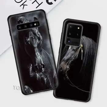 Soft Case for Samsung Galaxy S20 FE S21 20 Pastaba Ultra S10 10 Lite S9 Plus S8 S10e Black Silikono Telefono Dangtelį Veikia Arklio