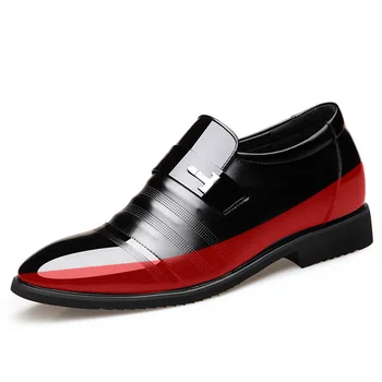 Spalvingas kilnus padidinti kvėpuojantis vyriški odiniai batai nauja suknelė oda verslo atsitiktinis padidinti Anglijoje smailianosiai batai vyrai