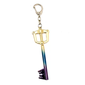 Spalvingas Žaidimas Kingdom Hearts Sora Klavišą Keyblade Ginklas Aukso Metalo Rankų Darbo Pakabukas Keychains Paketų Prižiūrėtojų Raktinę Surinkimo Dovanos