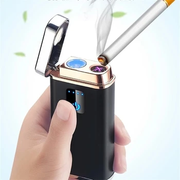 Su Nešiojamų Kroviklį Power Bank 3200mAh Cigarečių Žiebtuvėlis Su Žibintuvėlis Smart Touch Induction Dual Lanko USB Elektroninis Žiebtuvėlis